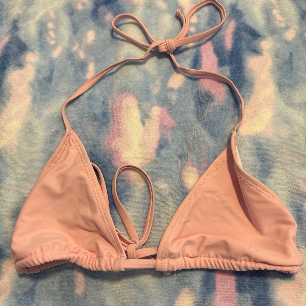 SHEIN Pink Triangle Bikini Top